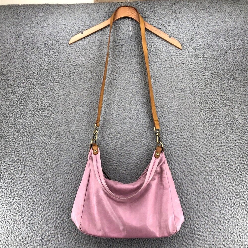 Hobo Purse Dusty Pink Genuine Leather Shoulder Bag Medium Convertible Vintage